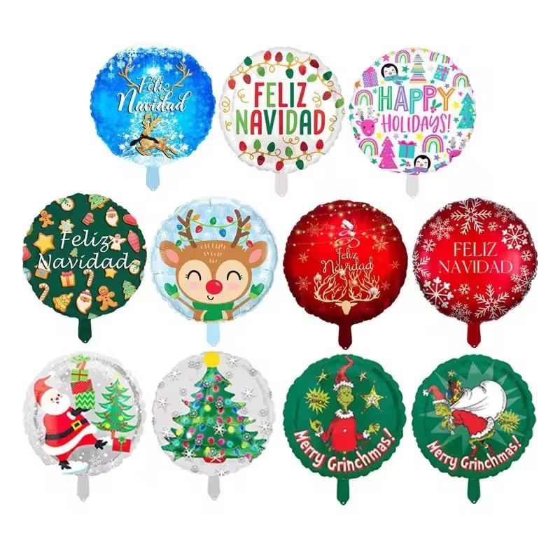 GLOBOS NAVIDEÑOS 4 PIEZAS